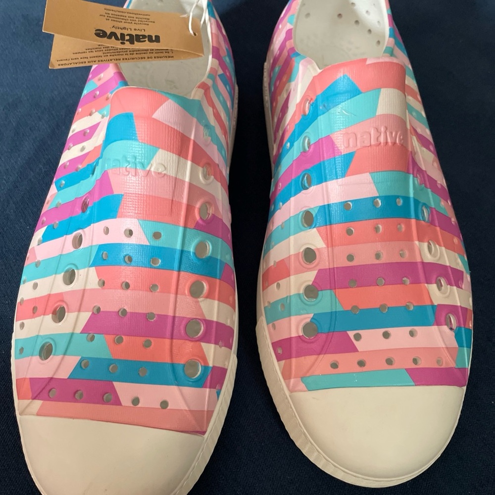 Native Jefferson Pastel Multi Stripe Shoes